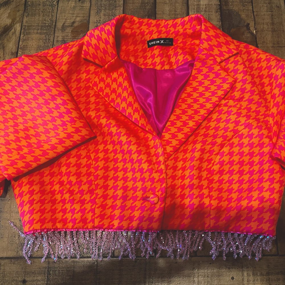 Statement Crop Blazer by SHEIN X